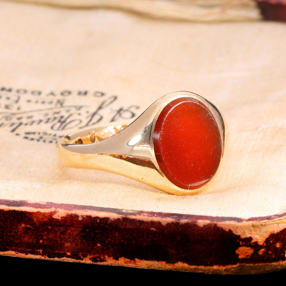 The Vintage 1952 Carnelian Chunky Signet Ring