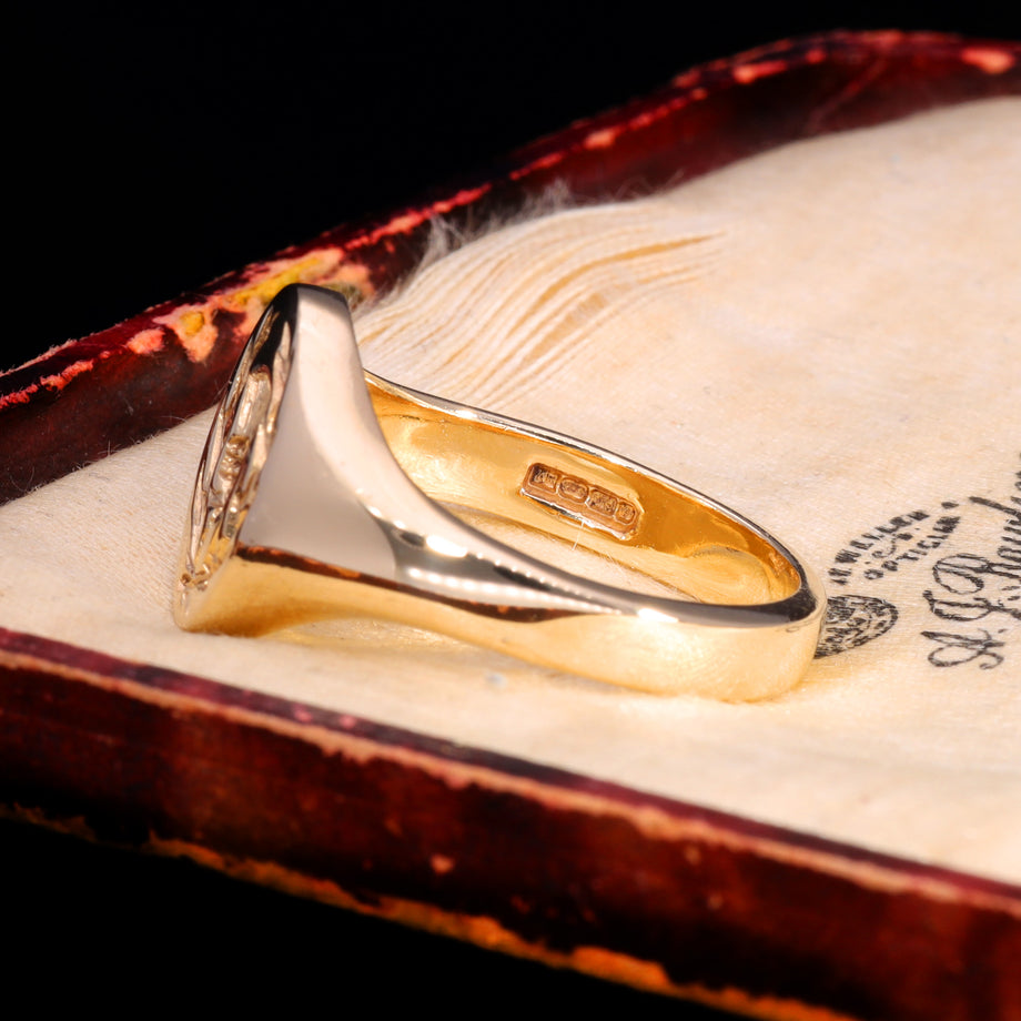 The Vintage 9ct Gold Thistle Heavy Signet Ring