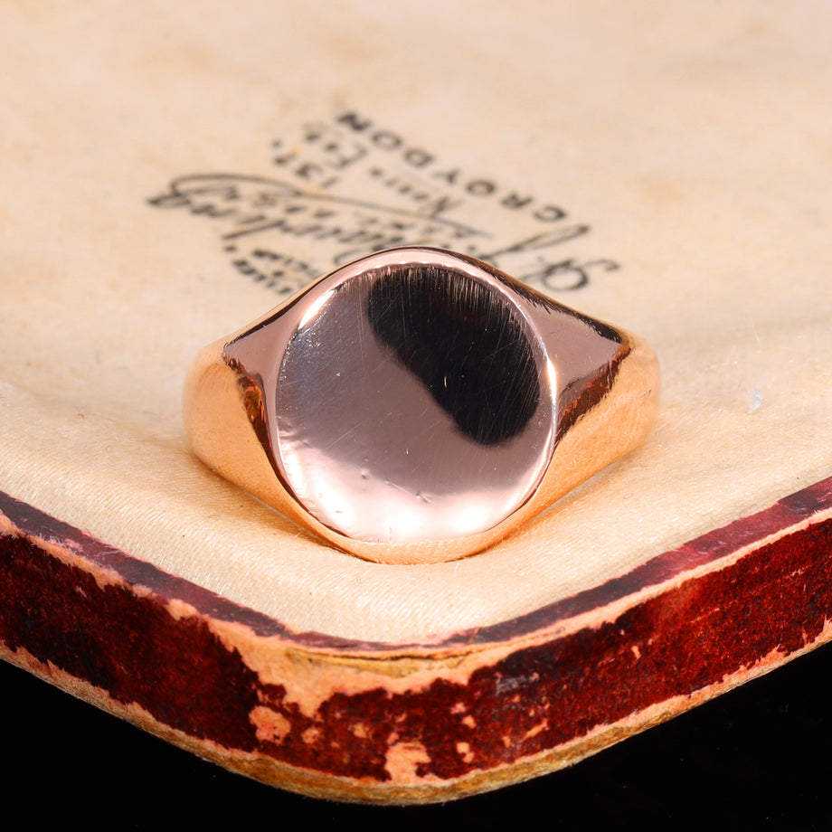The Vintage 9ct Rose Gold 9.03g Signet Ring