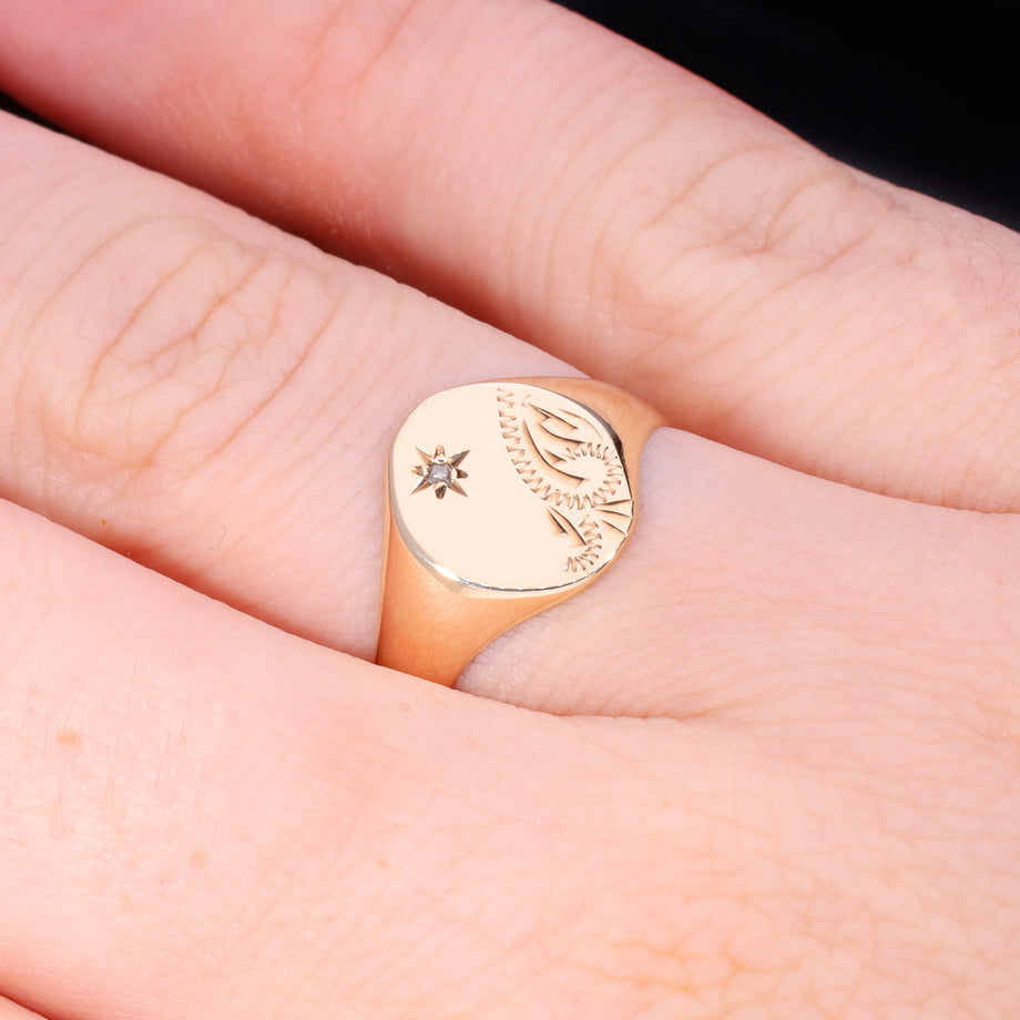 The Vintage 1992 Star Set Diamond Signet Ring