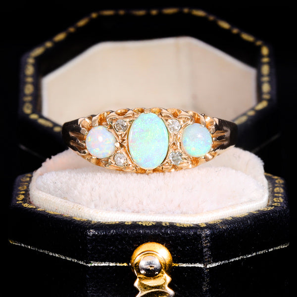 The Vintage 1979 Opal and Diamond Mystical Ring