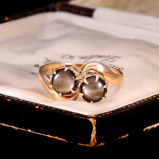 The Vintage Star Sapphire Toi Et Moi Ring