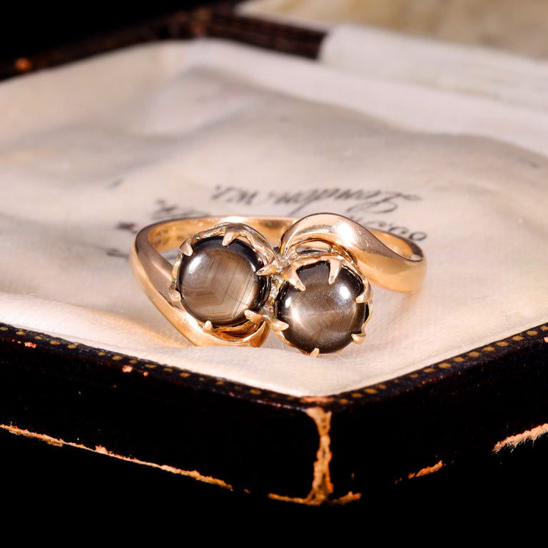 The Vintage Star Sapphire Toi Et Moi Ring