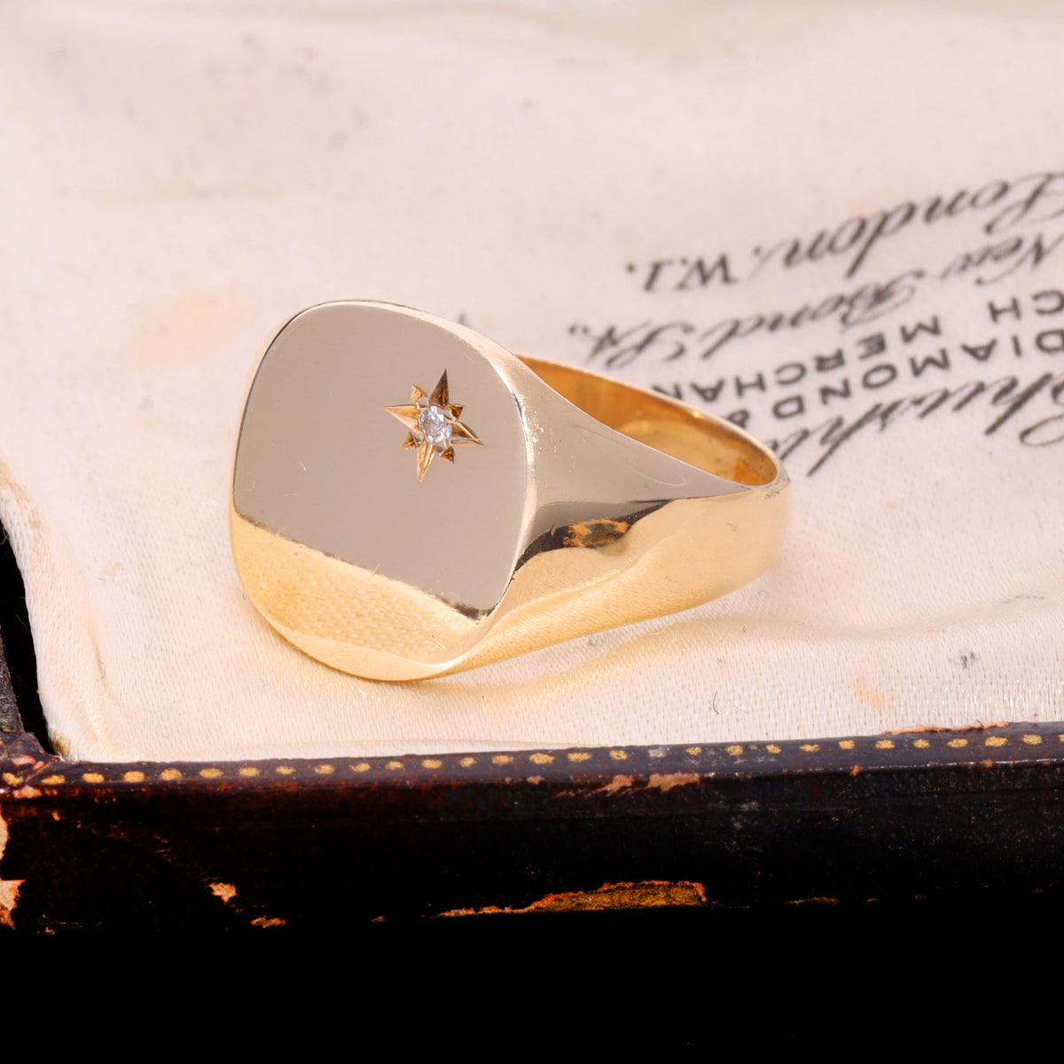 The Vintage 1982 Diamond Star Set Signet Ring