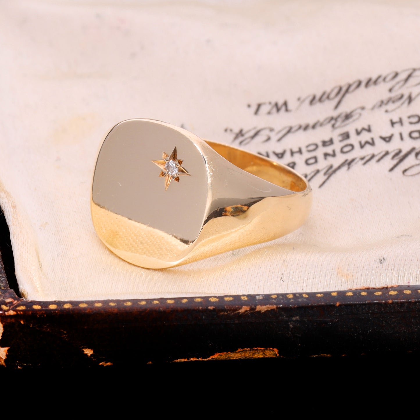 The Vintage 1982 Diamond Star Set Signet Ring