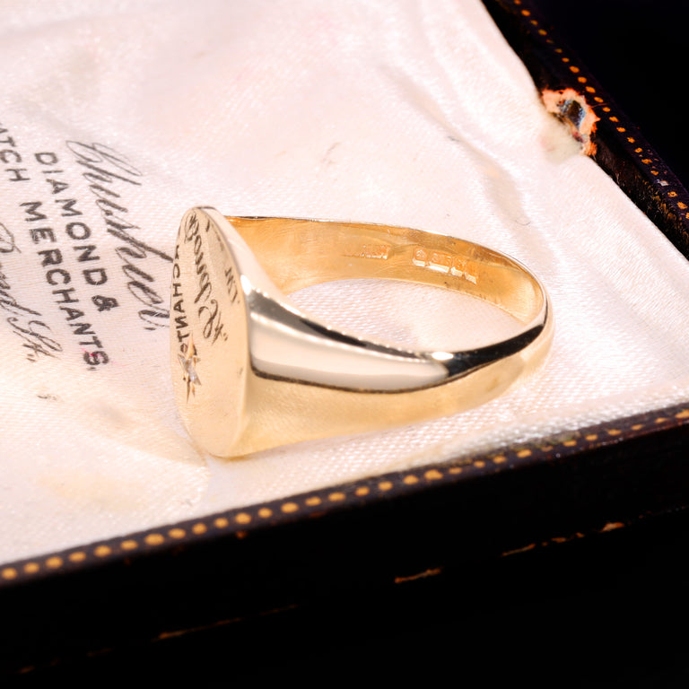 The Vintage 1982 Diamond Star Set Signet Ring