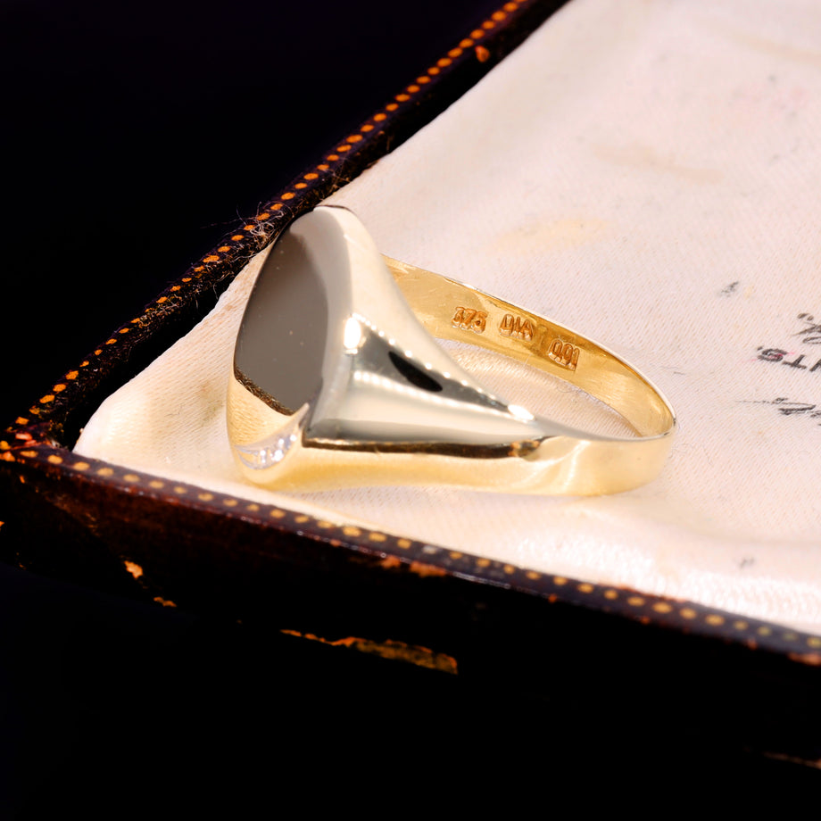 The Vintage Diamond Crescent Signet Ring