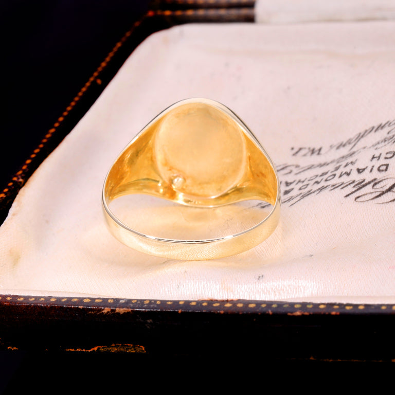 The Vintage Diamond Crescent Signet Ring