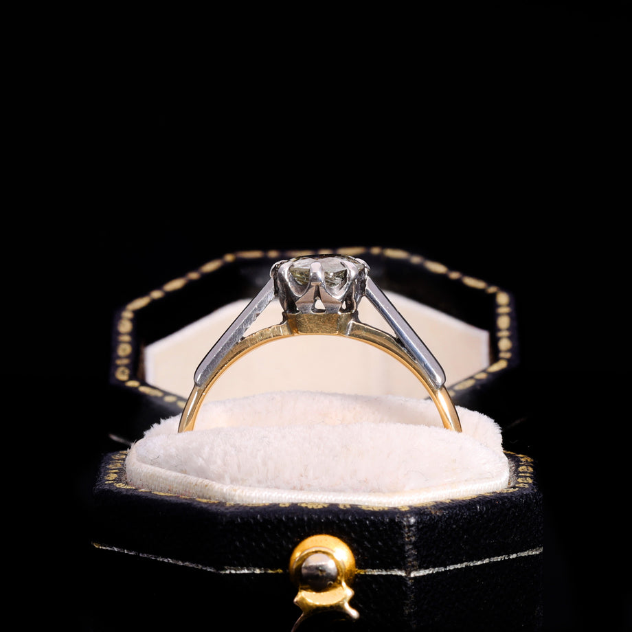 The Vintage Old European Cut Yellow Diamond Solitaire Ring