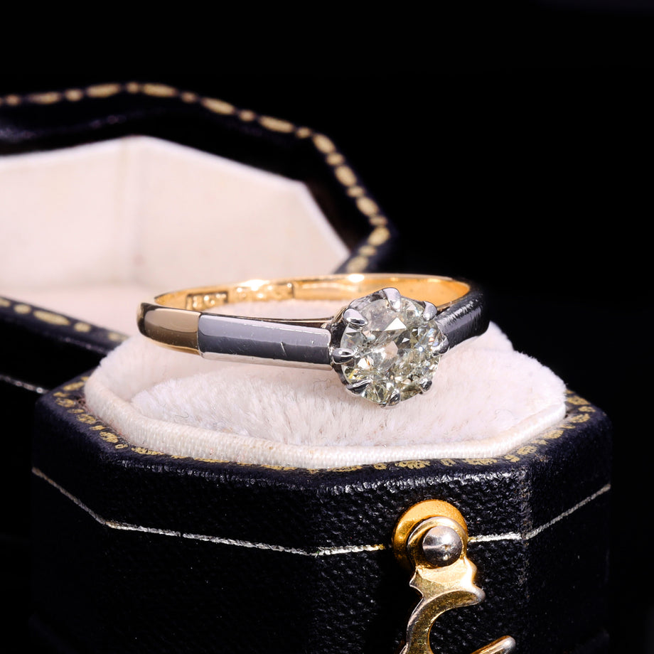 The Vintage Old European Cut Yellow Diamond Solitaire Ring