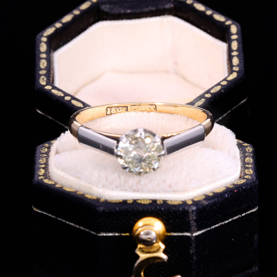 The Vintage Old European Cut Yellow Diamond Solitaire Ring