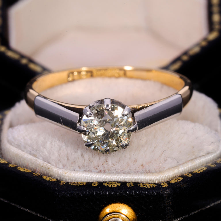 The Vintage Old European Cut Yellow Diamond Solitaire Ring