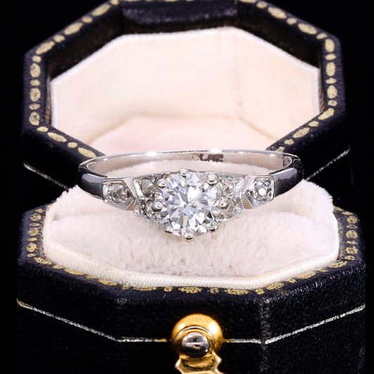 The Vintage Diamond Platinum Solitaire Ring