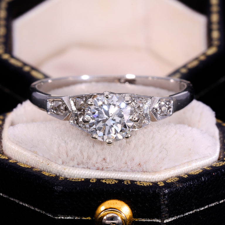 The Vintage Diamond Platinum Solitaire Ring
