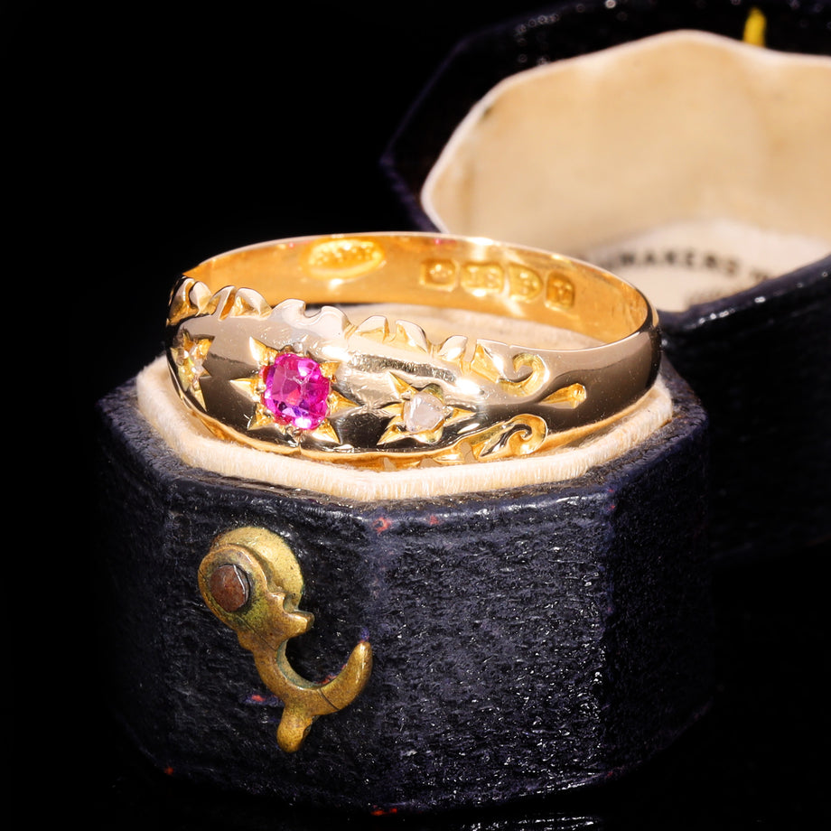 The Antique Edwardian 1910 Ruby and Diamond Ring