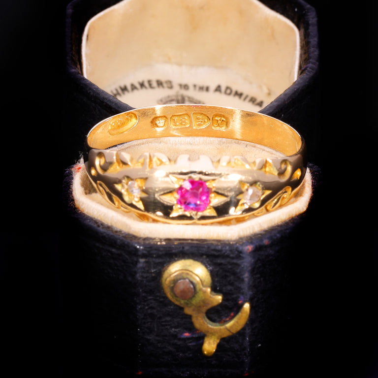 The Antique Edwardian 1910 Ruby and Diamond Ring