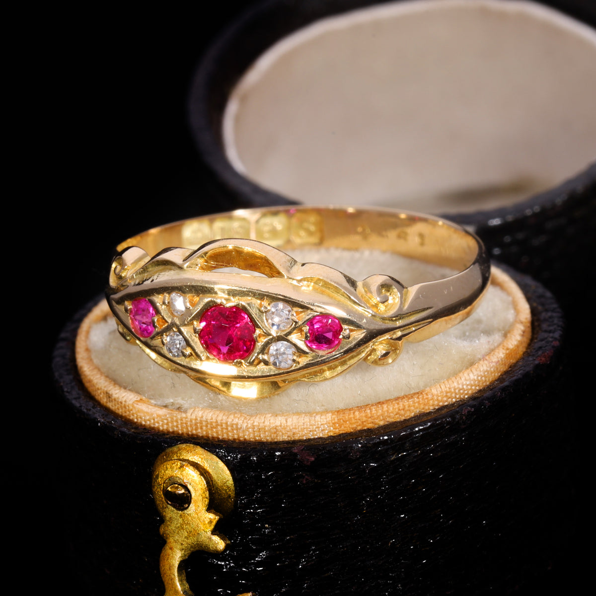 The Vintage 1942 Synthetic Ruby And Diamond Ring