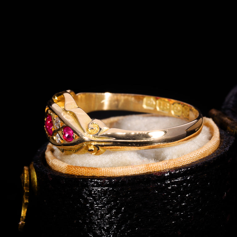 The Vintage 1942 Synthetic Ruby And Diamond Ring