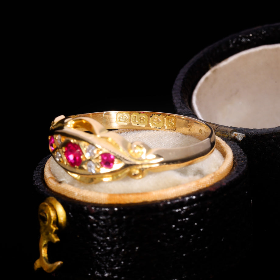 The Vintage 1942 Synthetic Ruby And Diamond Ring