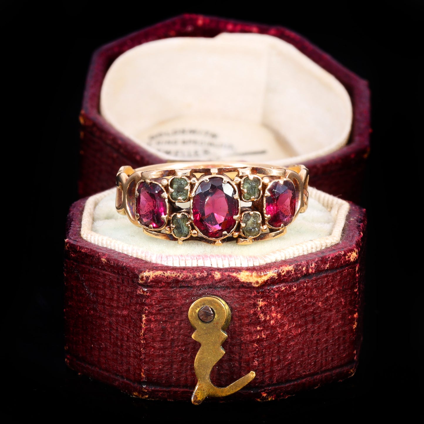 The Antique Victorian Garnet and Emerald Ring