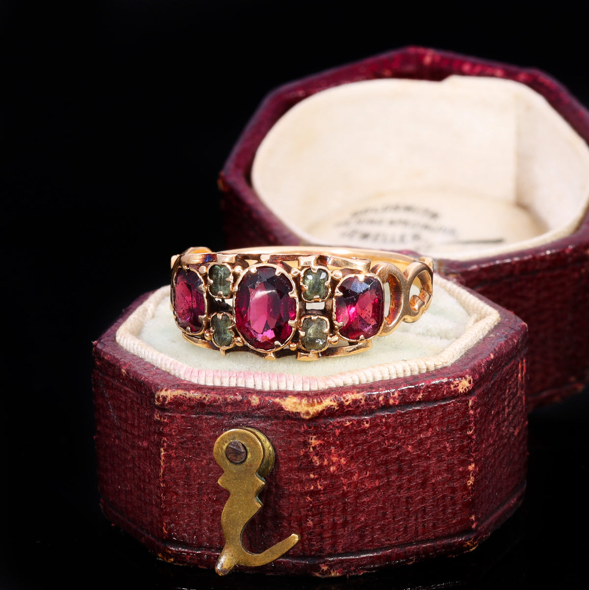The Antique Victorian Garnet and Emerald Ring