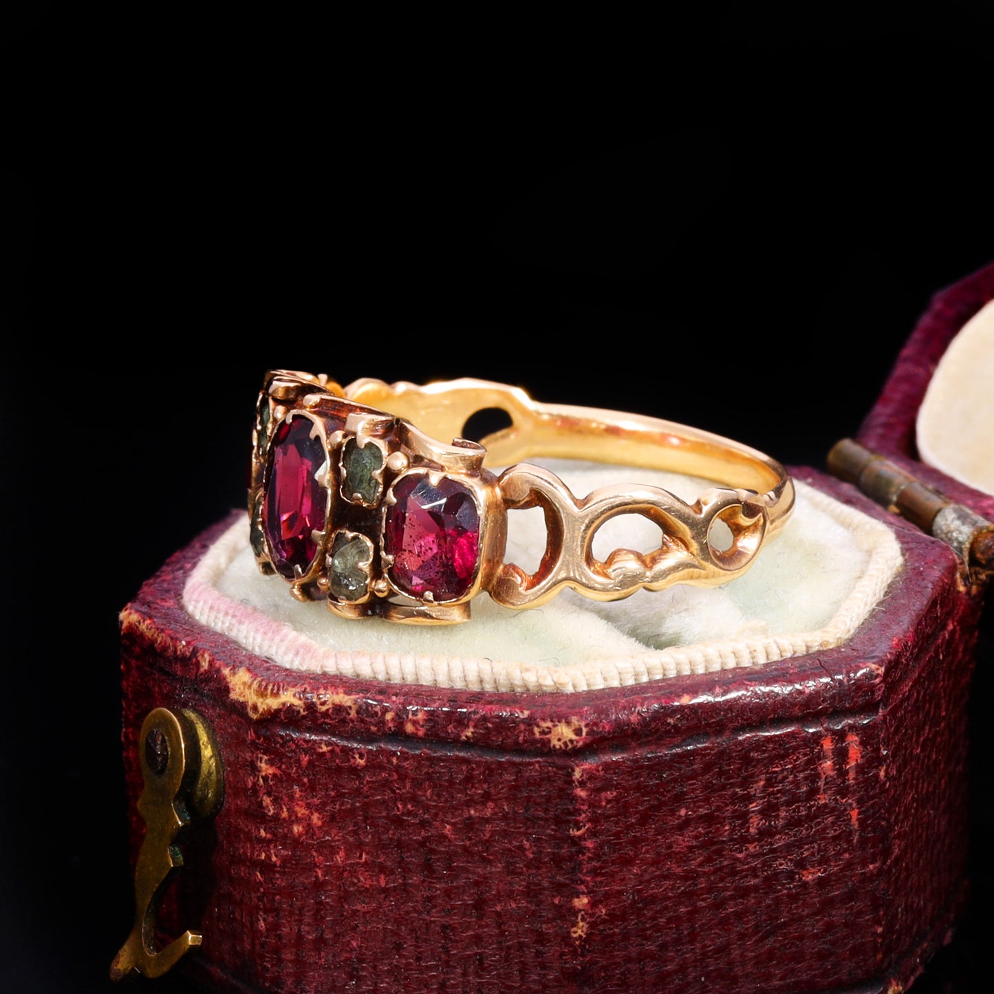 The Antique Victorian Garnet and Emerald Ring