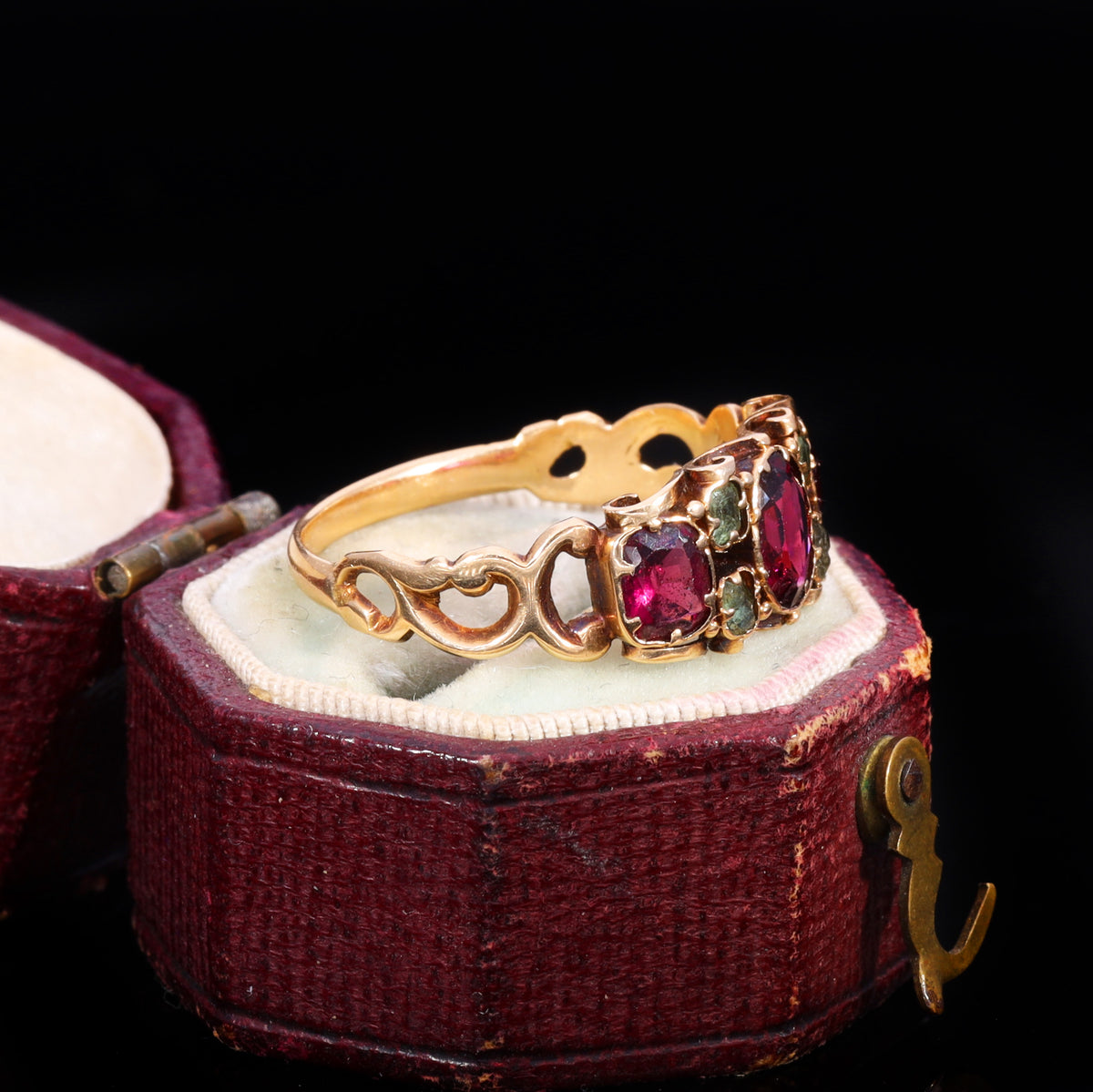 The Antique Victorian Garnet and Emerald Ring