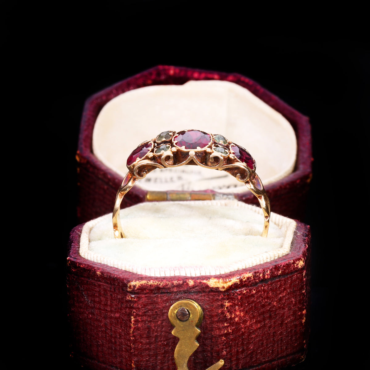 The Antique Victorian Garnet and Emerald Ring