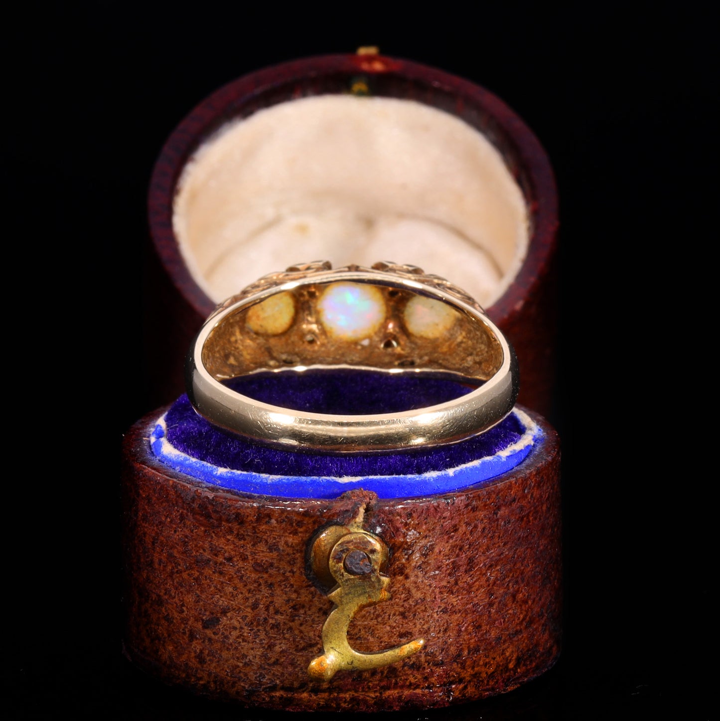 The Vintage 1988 Opal And Diamond Scroll Ring