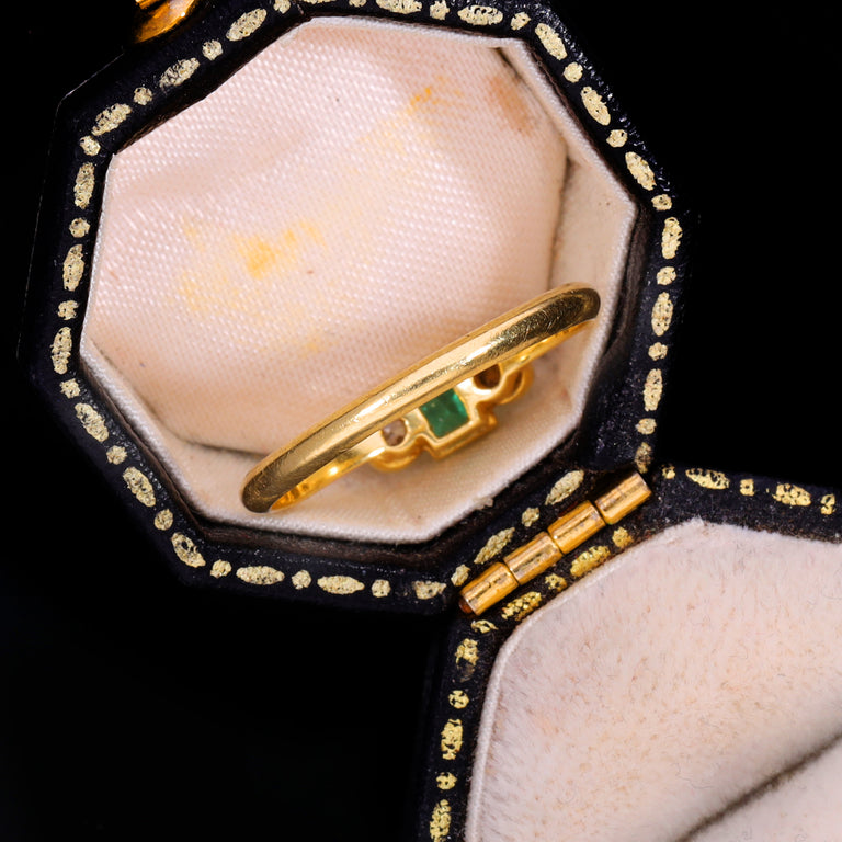 The Antique Emerald And Diamond Three Stone Ring