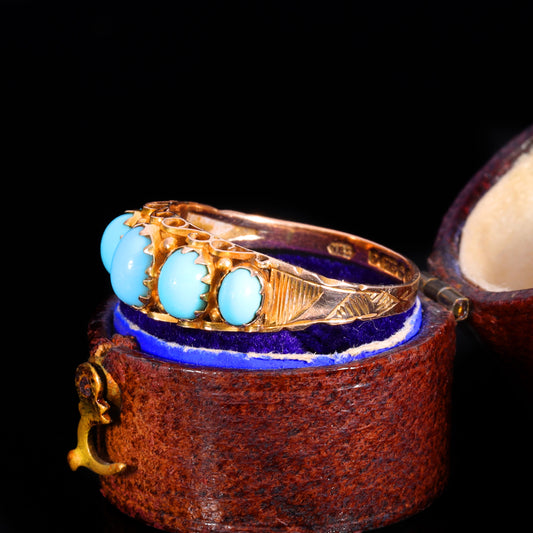 The Antique Art Deco 1922 Five Turquoise Ring