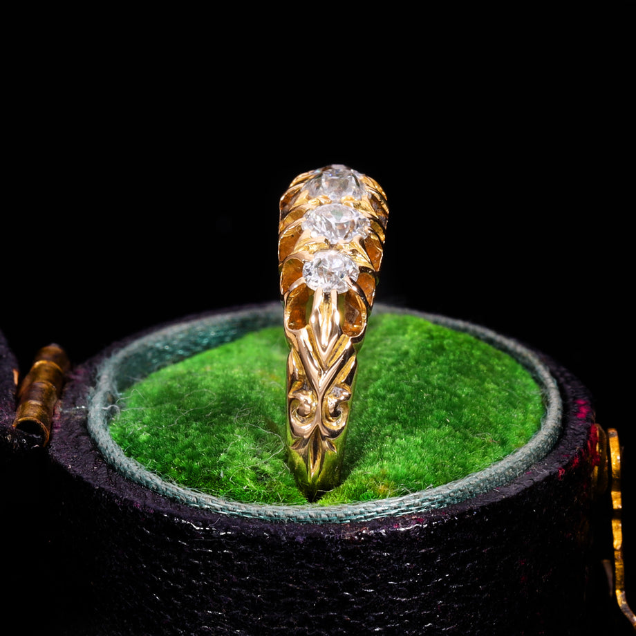 The Antique Edwardian 1903 Old Cut Diamond Five Stone Ring