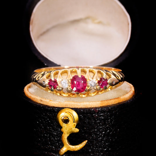 The Antique Edwardian 1910 Ruby And Diamond Ring