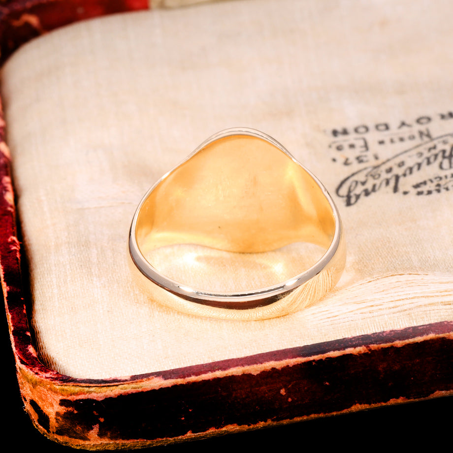 The Vintage 1993 9ct Gold Plain Oval Signet Ring