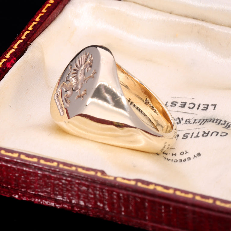 The Vintage 9ct Gold Griffin Signet Ring