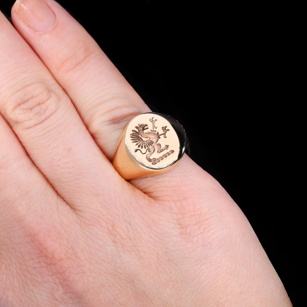 The Vintage 9ct Gold Griffin Signet Ring