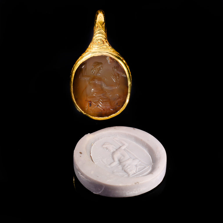 The Ancient 17th Century Stuart Period Jupiter Intaglio Ring