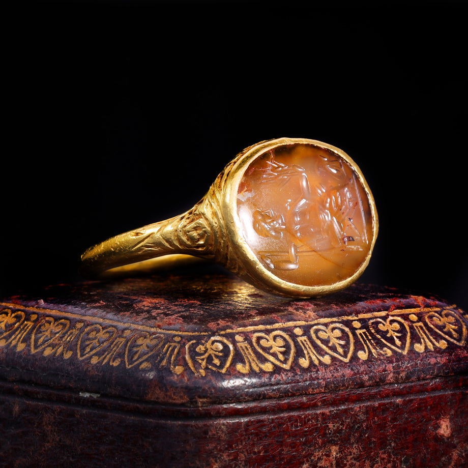 The Ancient 17th Century Stuart Period Jupiter Intaglio Ring
