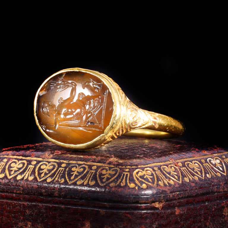 The Ancient 17th Century Stuart Period Jupiter Intaglio Ring