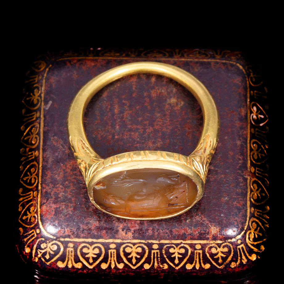 The Ancient 17th Century Stuart Period Jupiter Intaglio Ring