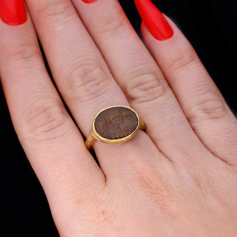 The Ancient 17th Century Stuart Period Jupiter Intaglio Ring