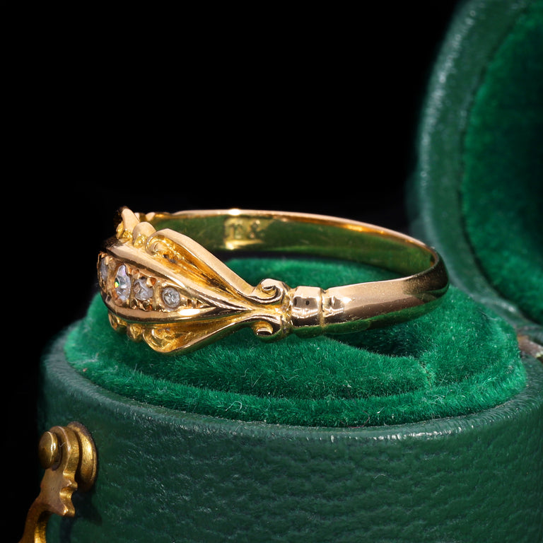 The Antique 1919 Five Diamond Scrollwork Ring