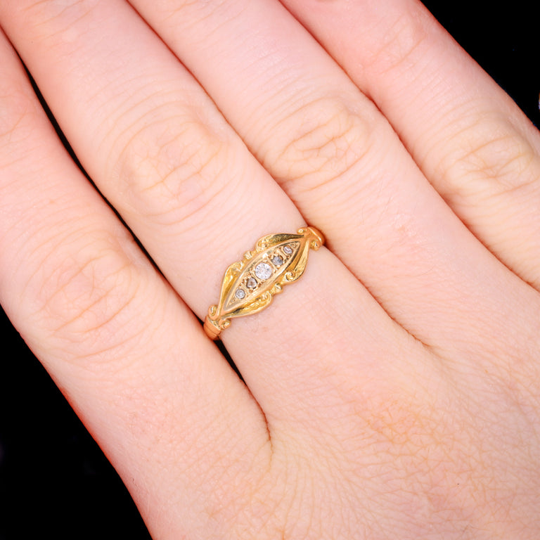 The Antique 1919 Five Diamond Scrollwork Ring