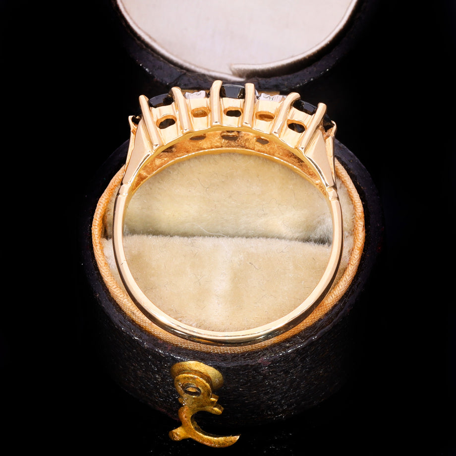 The Vintage Three Cushion Cut Sapphire And Diamond Ring