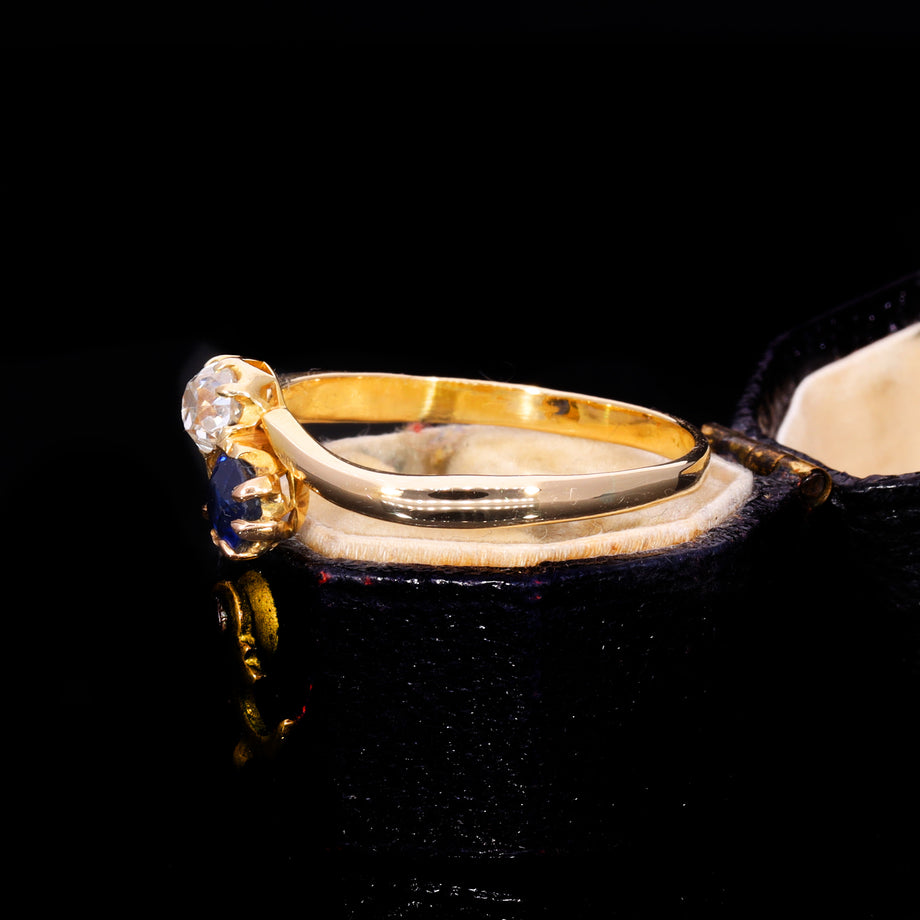 The Antique Sapphire And Diamond Toi Et Moi Ring
