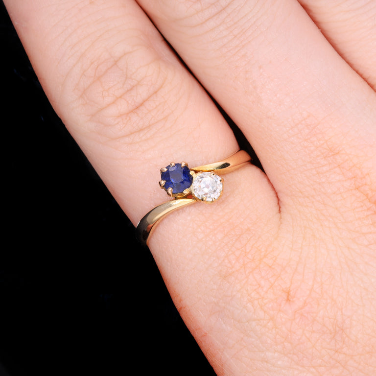 The Antique Sapphire And Diamond Toi Et Moi Ring
