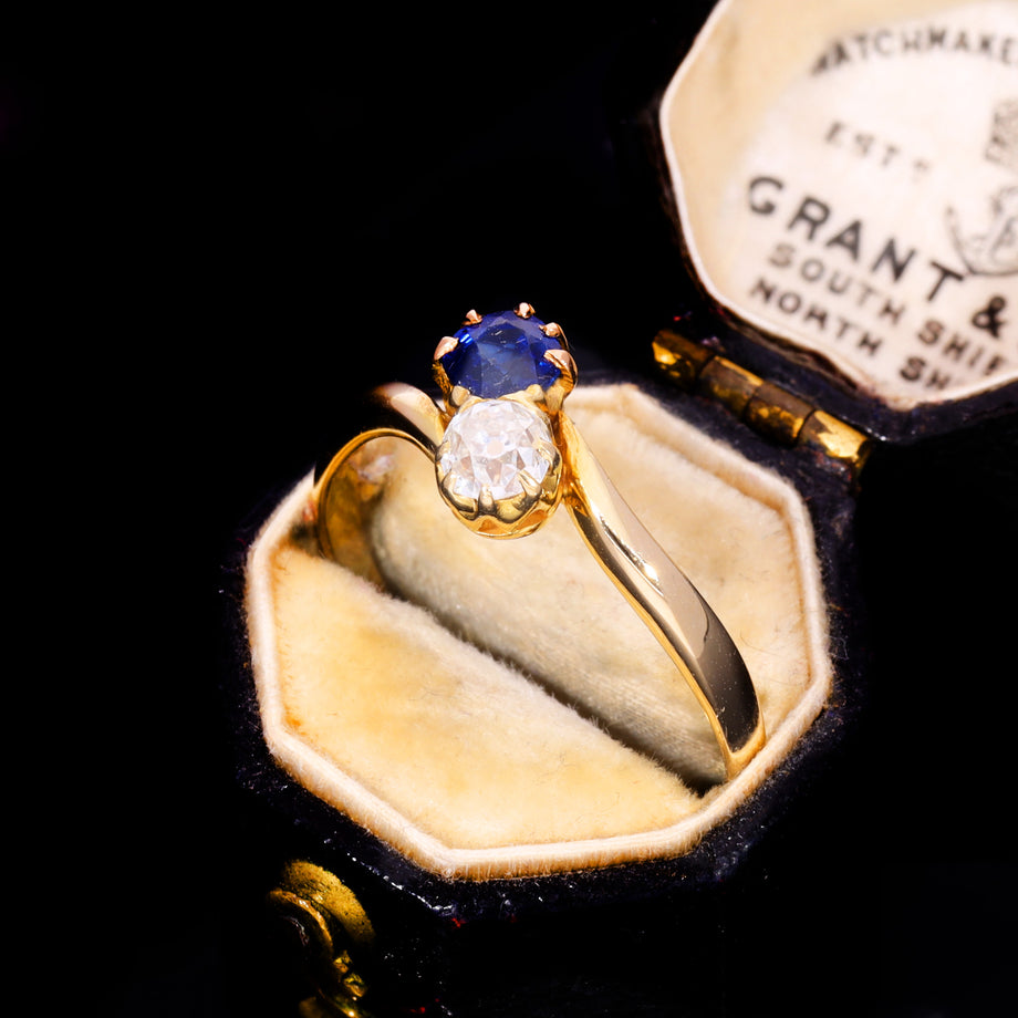 The Antique Sapphire And Diamond Toi Et Moi Ring