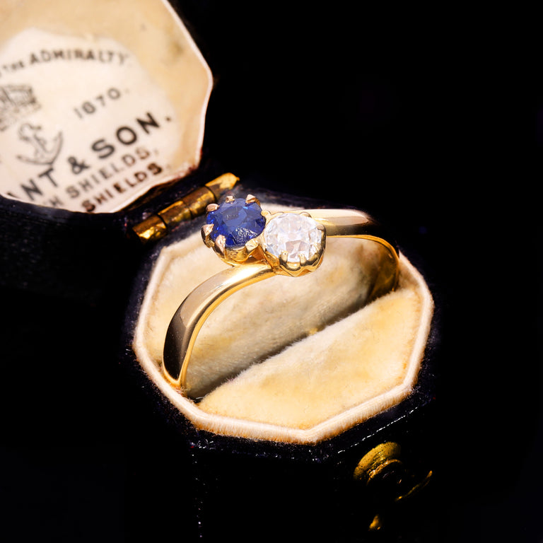 The Antique Sapphire And Diamond Toi Et Moi Ring