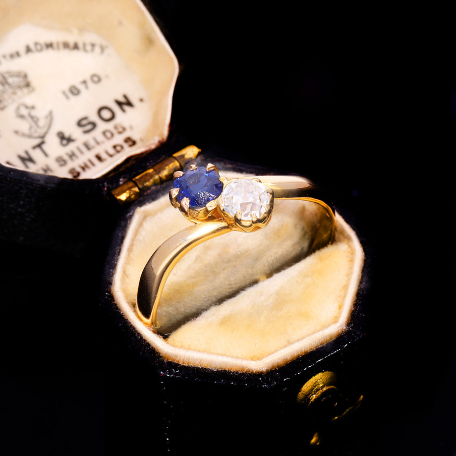 The Antique Sapphire And Diamond Toi Et Moi Ring