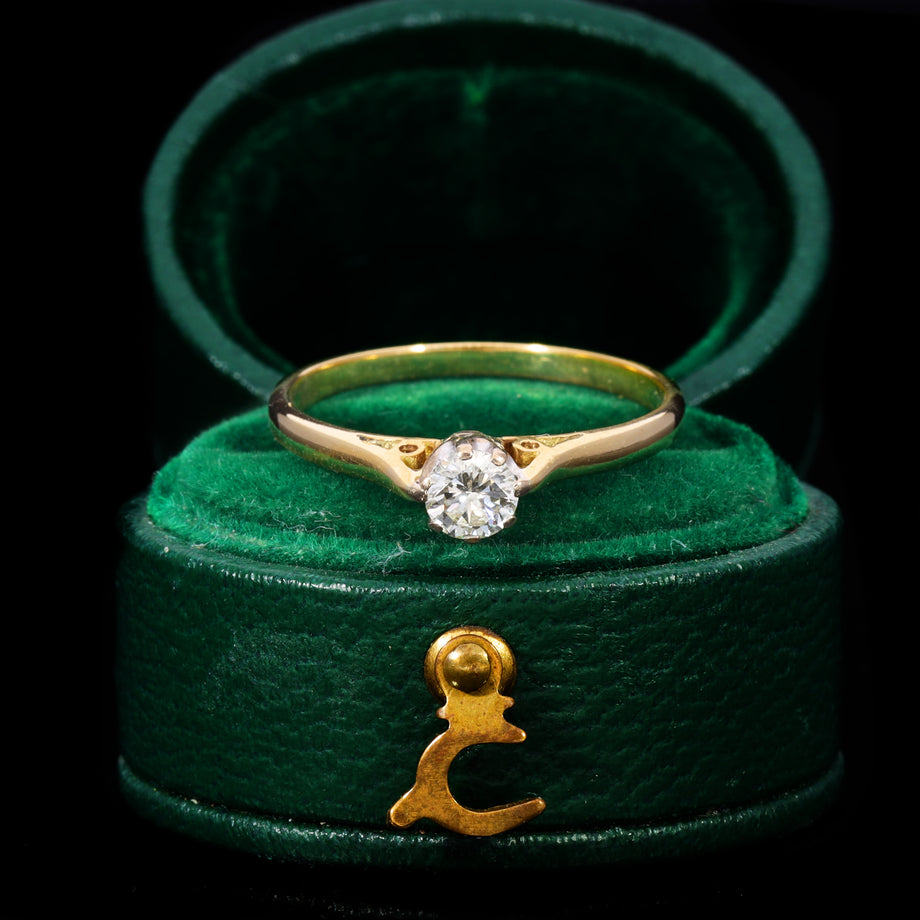 The Vintage 18ct Gold Brilliant Cut Diamond Solitaire Ring